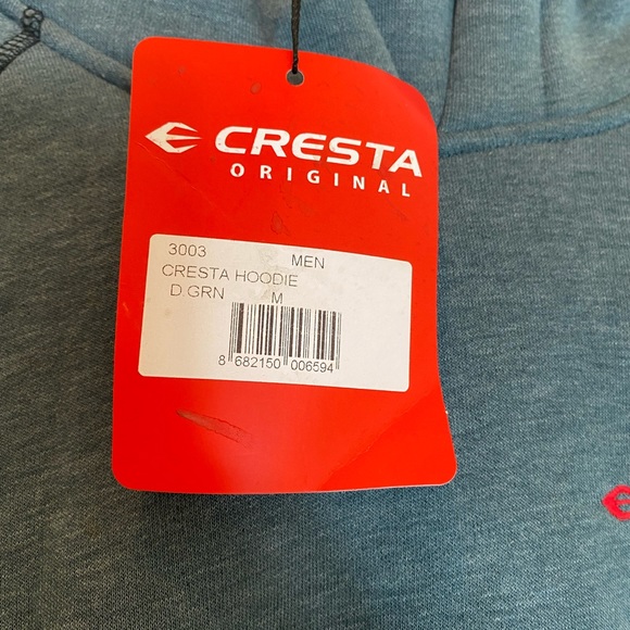 Cresta Iconic Hooded Hooded Sweatshirt in Size Medium Color OIL GREEN - Picture 4 of 9